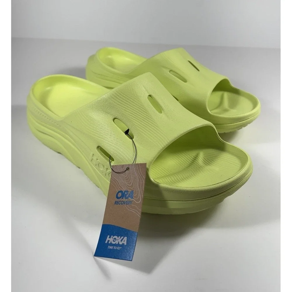 HOKA Ora Recovery Slide 3 Sandals Citrus Glow Yellow Men's Sz 12 *NEW*‎ 1135061